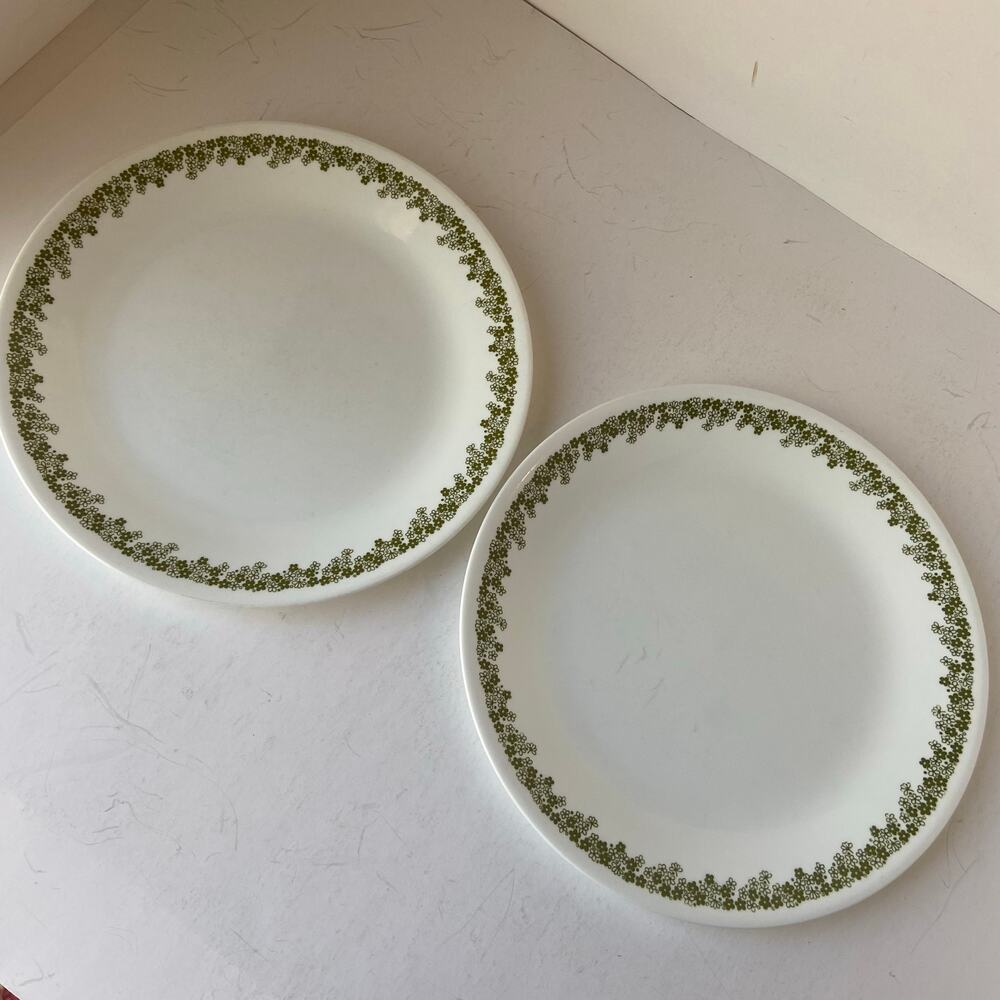 Corelle Corning Dinner Plates (2) Spring Blossom Crazy Daisy 10 1/4" Discontinue